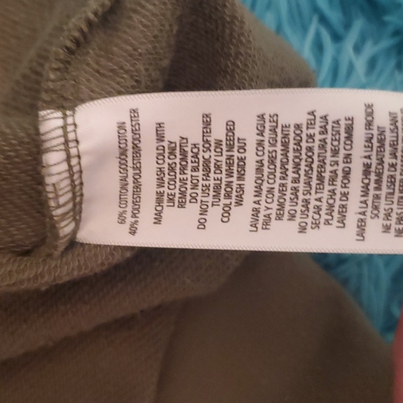 LOWEST PRICE! Calvin Klein Jeans Crop Top Olive Hoodie/Hooded Sweatshirt Size XL - Picture 7 of 9